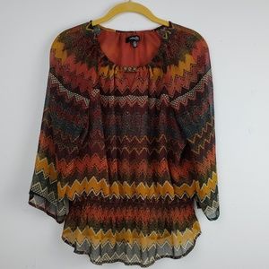 Rafaella Petite Chevron Fall Colors Peasan…